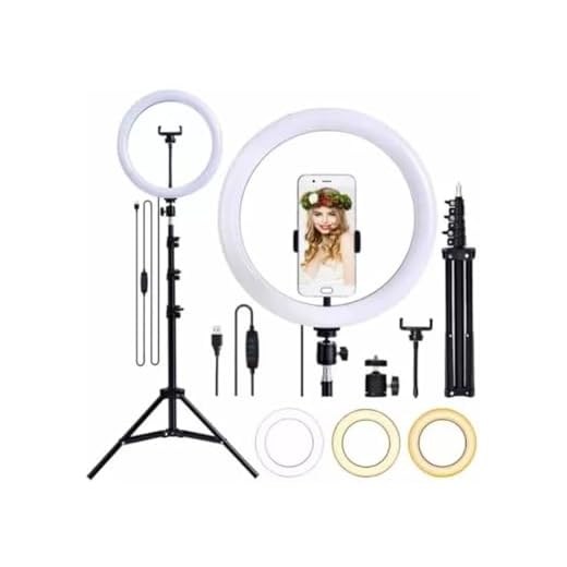 Ring Light Iluminador 10 Polegadas com Tripé de 2.10 Metros - (Preto)