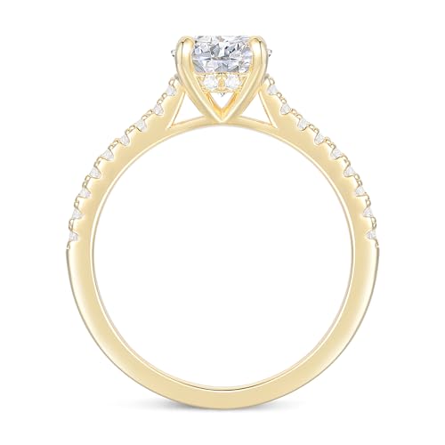 14K White Gold Engagement Rings 1ct Round Cut Moissanite Engagement Ring 14K Gold Solitaire Moissanite Rings for Women3