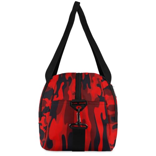 Red Camouflage Custom Kids Duffel Bags Personalized Customized Girls Dance Bag Custom Name Sports Gym Bag Foldable Overnight Weekender Sleepover Carry On Travel Tote Bag for Boys Girls 6