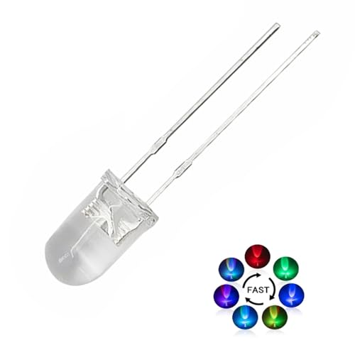 Vrabocry 100 Stück 5mm schnell blinkende RGB LED