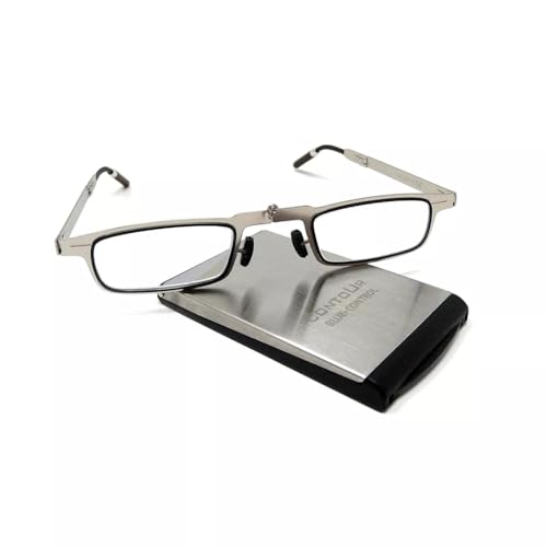 CONTOUR GREY - Gafa de Lectura o vista cansada antireflejante con filtro de luz azul PLEGABLE, ULTRA LIGERA y super RESISTENTE, con estuche de ALUMINIO ultra plano (Gris, 3, x)