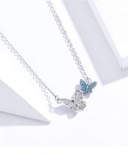 Collier papillon argent 925 sterling de haute joaillerie fine - 5