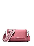 Michael Kors Jet Set Small Phone Crossbody Bag, Silver-Tone Hardware/Signature w/Logo Webbing Strap/Rosewood