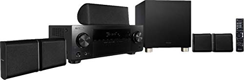 Pioneer HTP-074(B) 5.1 Heimkinosystem mit AV Receiver und Lautsprecher Set (100 W/Kanal, Multiroom, Dolby TrueHD, Bluetooth, Radio, Front USB/Audio in, Eco Mode), Schwarz