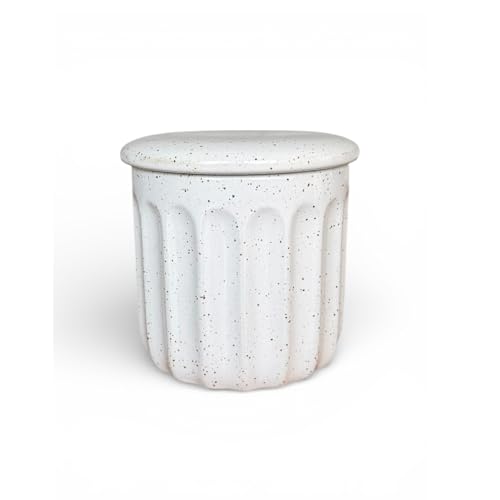 BLAKE 'N' GREY Vintage Inspired French Butter Dish, Stoneware, Vintage White, Ceramic Butter Keeper for Countertop Home Kitchen Decor by BLAKE 'N' GREY - Used condition - US$25.65