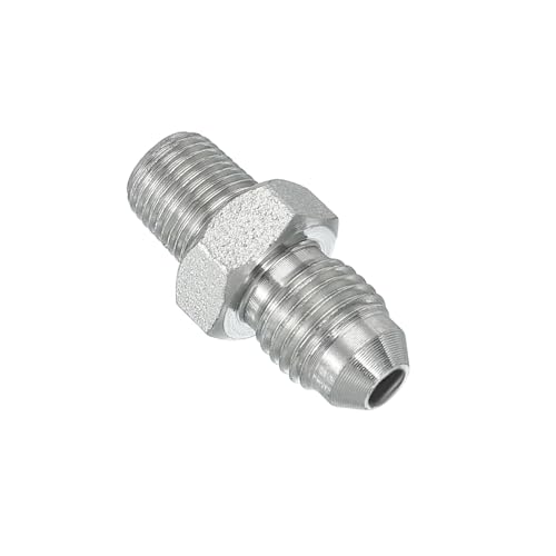 Image of PATIKIL Pipe Adapter Connector 7 /16 inch Male 74 Flare JIC x 1 /8 inch Male R Pipe Fitting Oil Feed Restrictor Fitting Hydraulic Connector for Oil Steam Water Pipelines System