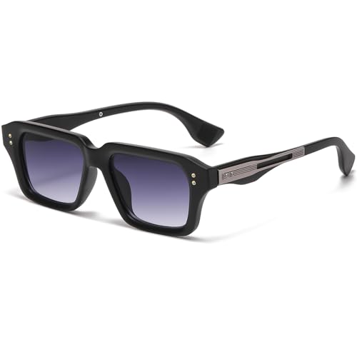 Image of AIEYEZO Rectangle Sunglasses for Men Women Fashion Square Frame Sun Glasses 90's Retro Designer Shades