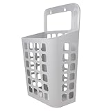 ABOOFAN Wäschekorb, Wandmontage, faltbar, aus Kunststoff, grau, großes Format, Aufbewahrungskorb für Badezimmer und Waschküche, Wäschebehälter, kompakt und robust, für Schlafzimmer und