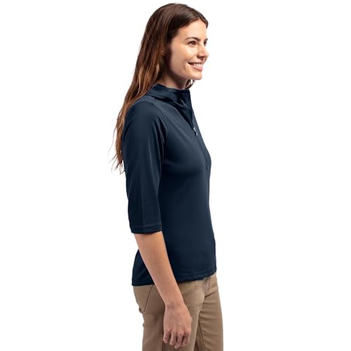 Cutter & Buck Women's Three Quarter Sleeve Virtue Eco Pique Half Zip Hoodie2