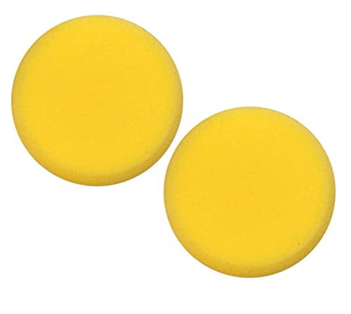 Image of KRAFTMASTERS 2PCS Round Painting Sponge for Children W atercolor Oil Painting Art Drawing Craft Clay Pottery Sculpture Cleaning Tool (Yellow Colour)