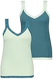 Ulla Popken Damen große Größen Übergrößen Plus Size Unterhemden, 2er-Pack, Spitze Multicolor 58+ 800848900-58+