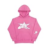 Sulayesh Star Hoodie Oversized Y2k Sweatshirts for Women Cute Stars Graphic Letter Print Hoodies Aesthetic Trendy Pullover(Pink,M)