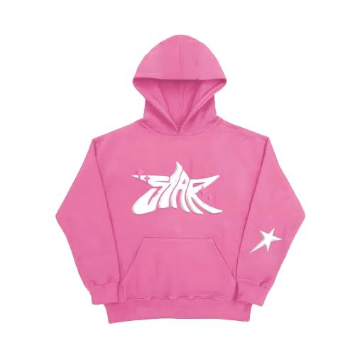 Sulayesh Star Hoodie Oversized Y2k Sweatshirts for Women Cute Stars Graphic Letter Print Hoodies Aesthetic Trendy Pullover(Pink,S)