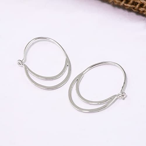 Boma Jewelry Sterling Silver Open Crescent Hoop Earrings3