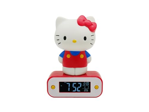 Teknofun - Licence Hello Kitty - Réveil Lumineux Hello Kitty 17 cm - 2 Modes d'éclairages -...