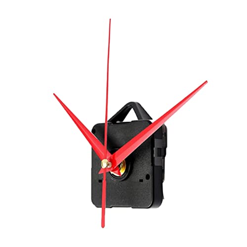 Mecanismo de Reloj de Pared con Piezas de Repuesto Movimiento Reloj Eje Largo para Manualidades Bricolaje Plástico Metal Práctico Adecuado para, Rojo, Individual