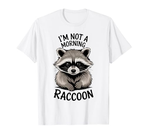 Vintage Divertido Mapache Meme Humor Zarigüeya Diversión Mañana Persona Camiseta