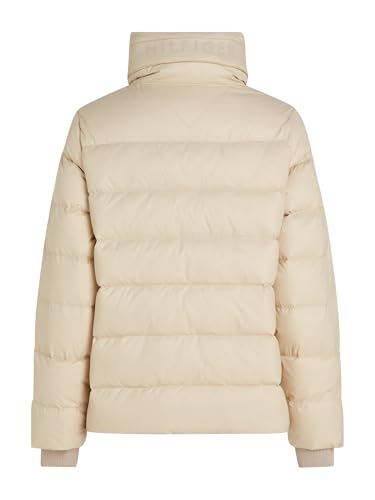 Tommy Hilfiger Damen Pufferjacke Down Funnel Jacket Kurz, Beige (Classic Beige), XXS – Ansicht 2