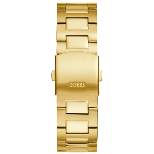 GUESS Stainless Steel Track Collection Analog Black Dial Men Watch-Gw0426G2, Gold Band - Image 4