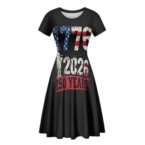 Image of POLERO Sunflower Dress for Women Floral Summer Dresses Short Sleeve Casual Sundresses Midi Dresses