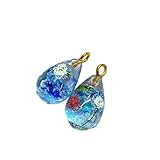 レジンピアス レジンイヤリング 雫 琉球ガラスと彼岸花