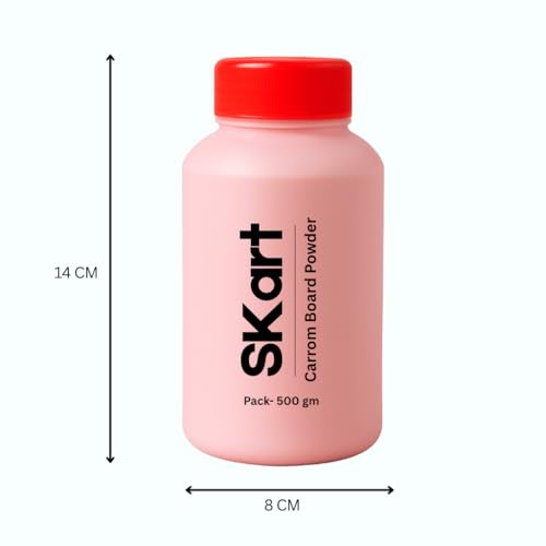 Image of Carrom Board Practice Kit - 1kg Carrom Powder Combo Pack (500g x2) with 24 Acrylic Carrom Coins 6mm & 1 Striker | Smooth Fast Powder for Board Game Indoor Play Pink Set