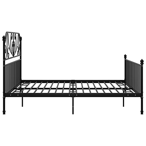 Bettgestell Metallbett Schlafzimmer Bett Doppelbett Schlafzimmermöbel Bettrahmen Lattenrost Pulverbeschichtetes Metall Bettgestell Schwarz,200 x 200 cm – Bild 6