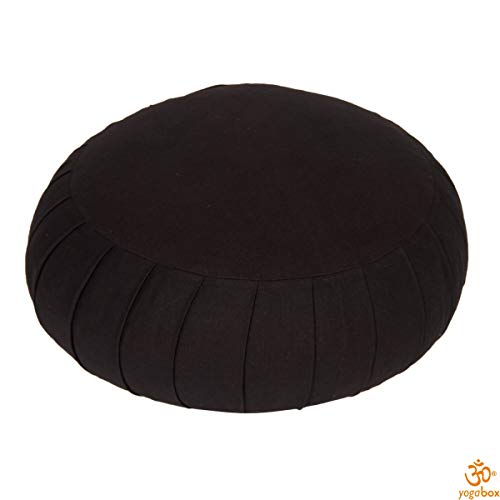yogabox Cojín de meditación zafu Classic, Negro