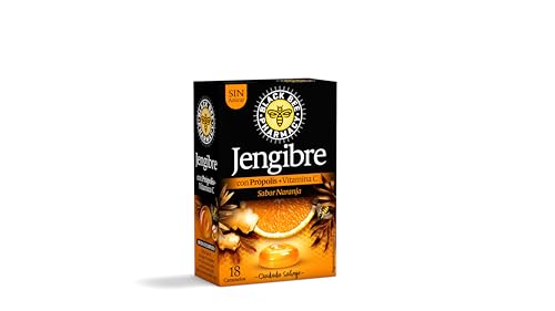 Black Bee Caramelos de Jengibre con Própolis y Vitamina C, Sabor Naranja, Sin azúcar, 18 caramelos