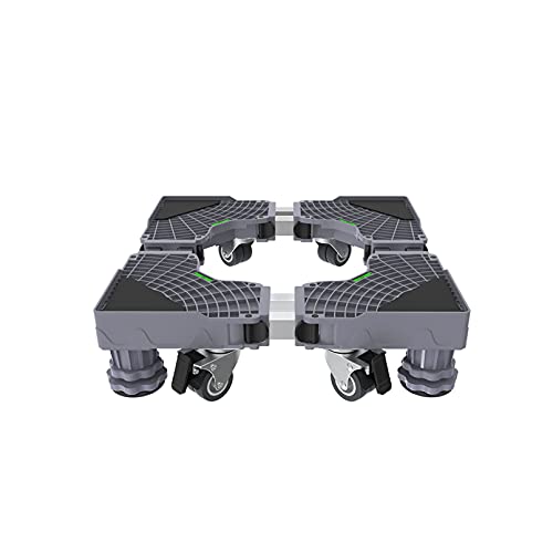 Base de rodillo multifuncional ajustable de 45 a 66 cm para secadora y frigorífico y congelador, altura de 10 a 12 cm, a prueba de humedad, 4/8 patas y ruedas incluidas