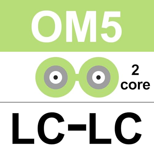 Image of 20M OM5 LC to LC Fiber Patch Cable, 1G /10G /40G /100G Multimode Fiber Jumper, WDM Technology, Duplex LC-LC UPC, MMF 50 /125um, 850nm, LSZH, for SFP Transceiver, Networks, Green, 20 Meter(66ft)
