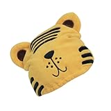 BIUDECO Cartoon Tiger Pattern Female Hair Drying Cap Coral Fleece Absorbent Quick Dry Hair Wrap for Bath