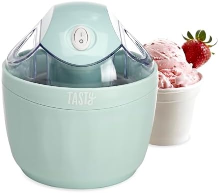 Tasty Mini Ice Cream Maker, Make Ice Cream, Sorbet, Frozen Yogurt, Gelato, Desserts, Quick Results, Single-Serve, Aqua