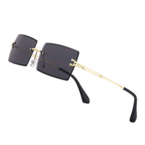 Image of Stylish Small Rectangle Sunglasses Women Men Tinted Frameless Eyewear Ultralight Candy Color Ocean Sun Glasses Shades NP1034