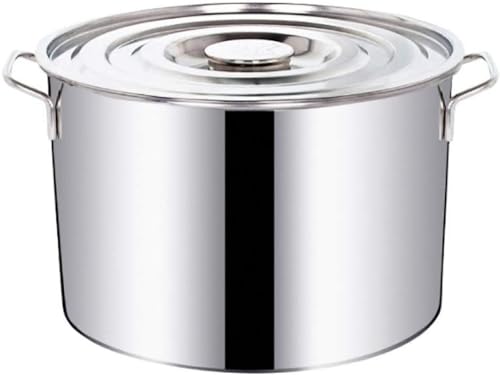 CCKUYT Ollas Grandes y Profundas de Acero Inoxidable para cocinar, Olla con Tapa, conducción rápida del Calor, 13 litros