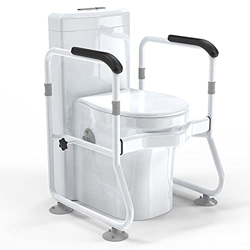 トイレ用手すり, 高齢者、ハンディキャップ、障害者用の医療用バスルーム安全フレーム、大型滑り止めマットのアップグレード、すべてのトイレに適合