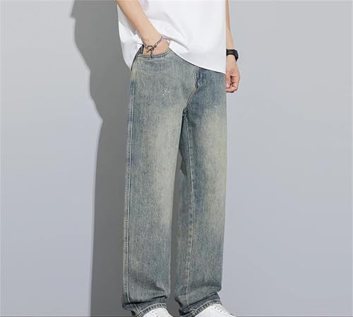 Mens Jeans Vintage Wide Leg Straight Leg Loose Casual Pants Fashionable Denim Streetwear Trendy3