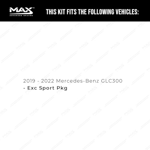 Image of Max Advanced Brakes Front & Rear Brake Kit Compatible With 2019 2020 2021 2022 Mercedes-Benz GLC300 Excl. Sport Pkg Replacement Geomet Coated OE Disc Brake Rotors and Ceramic Brake Pads