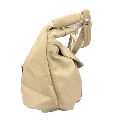 Image of BAE Women's Premium Faux Leather Hobo Fixed Shoulder Strap Bag | Stylish Multi-Pocket Handbag with Decorative Studded Charm | Large Capacity Tote for Office, Travel & Casual Use