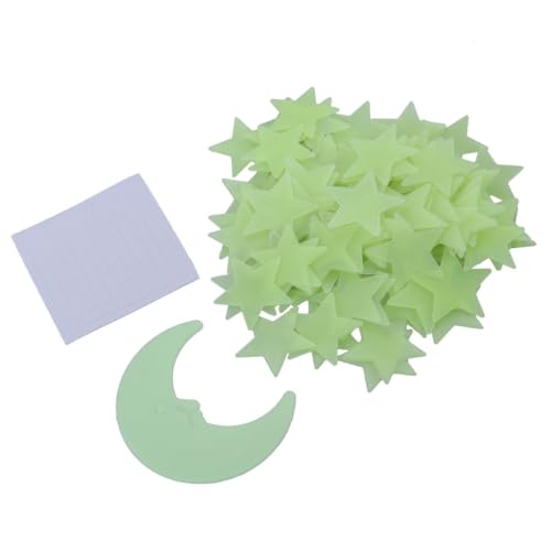 EXAOMBLE 101 Pegatinas de Estrellas y Luna 3d Luminosas para Techo Efecto de Luz Brillante y Decoración DIY en Habitaciones Infantiles y Restaurantes