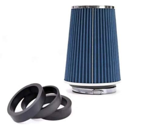 Filtre A Air Cornet Kit D'Admission Direct Dynamique Sport Bleu Montage Universel 3 Bagues de Montage 65/70/75mm Pour Plusieurs Modeles