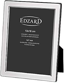 Edzard photo frame picture frame, frame Salerno, silver plated, tarnish protected, for photo 5,1 x 7,1 in