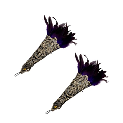 Halloween Party Gloves Lace Feathered Cuff Gloves Cosplay Accessory Arm Sleeves Masquerades Party Hollowout Cuff Gloves