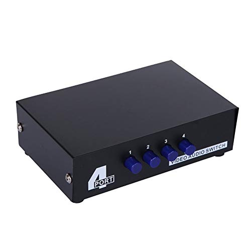 Iseebiz Audio Video RCA Switch, 4 in 1 Out 4-Way AV Switch, Composite