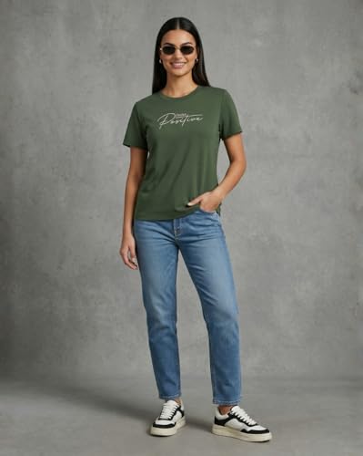 Image of Nobero Women's Graphic Printed Regular Fit Cotton T-Shirt | Casual Tees for Women (Pack of 3)