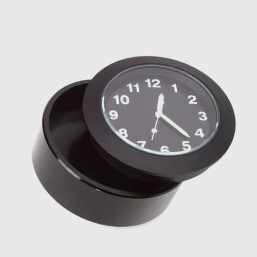 Reloj para manillar POPETPOP de 2 piezas negro y preciso para moto o bicicleta 4