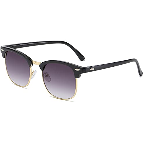 Image of Retro Semi Rimless Sunglasses Half Frame UV400 Glasses for Men And Women