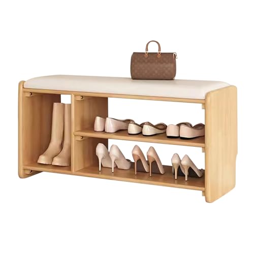 Étagère à chaussures en bois massif pour un salon et une entrée rangés