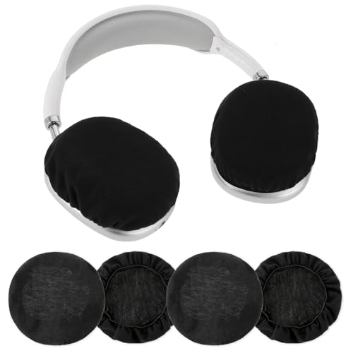 2 Paar Ohrpolster Abdeckungen waschbar Kopfhörer-Abdeckungen dehnbar Strickstoff Ohrmuschel Schutzüberzüge für Fitnessstudio Gaming-Kopfhörer, passend für Ohrpolster von 9 bis 11 cm