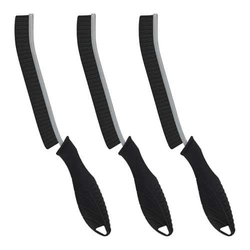 FOOGWEE Hard Bristle Crevice Cleaning Brush - Home Cleaning Tools, Multi-Purpose Crevice Supplies for Kitchen, Bathroom, Toilet, Window, Vehicle, Faucets, Grout, Home (3, Black)